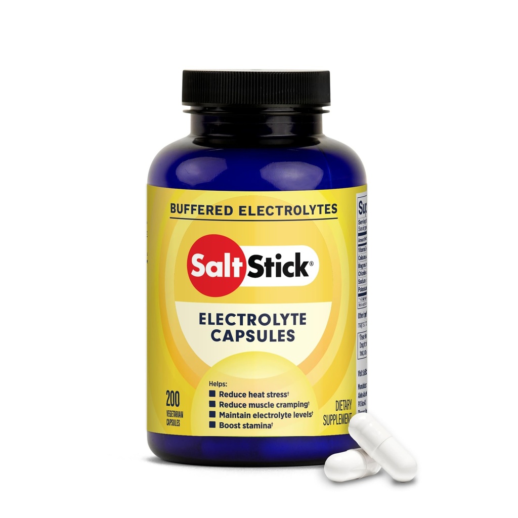 SaltStick Electrolyte Capsules with Vitamin D - 200 Electrolyte Pills for Running, Endurance Sports Nutrition, Salt for Dehydration - No Sugar, Gluten Free Hydration Tablets