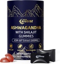 Ashwagandha Gummies med Shilajit 300mg for kvinder & mænd, Zero Sugar ashwagandha Kosttilskud med Maca Root Powder Mezz124; Organic ashwagandha Ekstra styrke til Boost Energy 60 Gummies