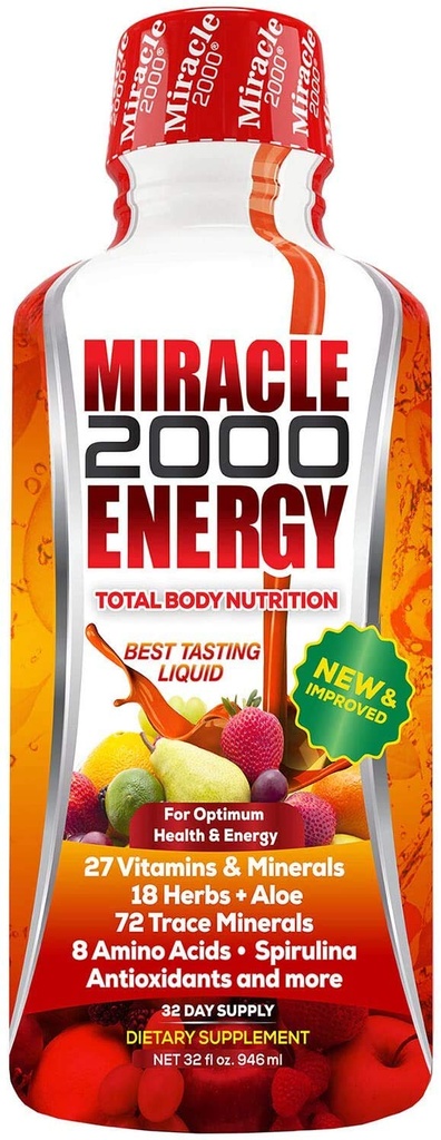 Century Systems - Miracle 2000, Komplet flydende multivitamin og mineralsk supplement med aminosyrer og antioxidanter, 32 ounces