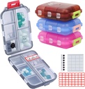 4PS Travel Pill Organizer med 164 Slice Labels Memory 10 Compartments Travel Pill Box Portable Folding Lille Pill sag Daglig Pill Container bruges til Carry Storage Medicine Organizer af M Muchengbao