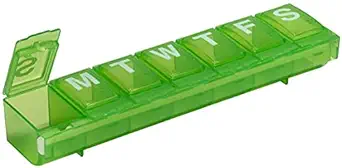 EZY DOSE Ugentlig (7-dag) Daglig Pill Container, Medicin Planner, Vitamin Organizer, Store låseafdelinger Sikker receptpligtig medicin og forhindre utilsigtet spild, farve kan Vary, BPA Gratis