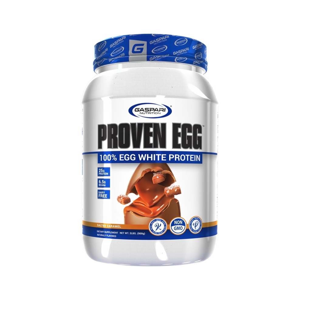 Gaspari Nutrition Proven Egg, 100% Egg White Protein, 25g Protein, Keto Friendly, Dairy and Lactose Free, Soy Free (2 lbs, Saltet Caramel)