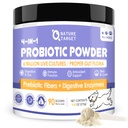 NATUR TARGET Probiotika til hunde - Hundeprobiotika, Plus Prebiotic, fordøjelsesenzymer, Fiber, Support Gut, immunsundhed, 6 Millioner CFU Hundeprobiotisk pulver, Relieve Diarré, Loose Afføring, 90 Scoops