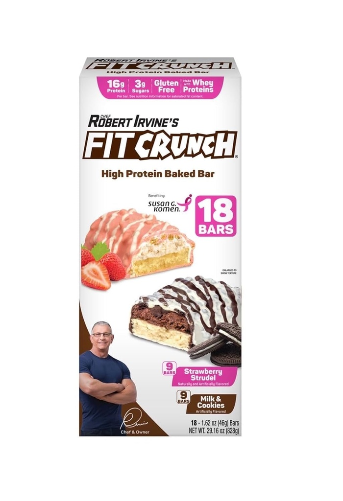 FITCRUNCH 18ct Variety Snack Size Strawberry and Milk & Cookies (18 ct).
