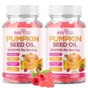 Pumpkin Seed Oil Gummies with Saw Palmetto, Organic Pumpkin Seed Oil Supplement, High-Purity Extract for Hair Growth, Skin Health, & Immune Support, Raspberry Flavor, 120 Count