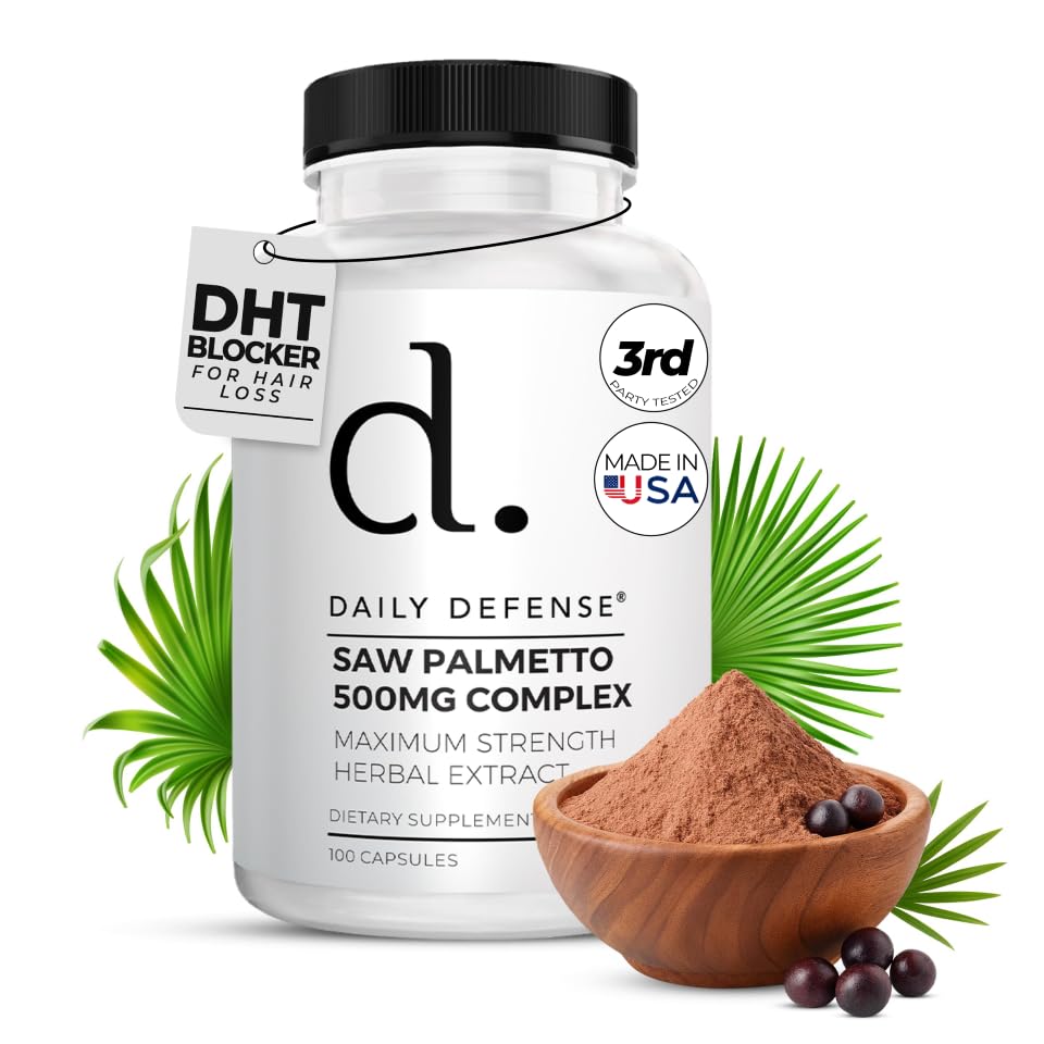 Saw Palmetto Hair Growth for Men & Women - Support to Help Maintain Normal Urination Frequency & Natural DHT Blocker to Help Prevent Hair Loss 500Mgs - (100 Capsules)