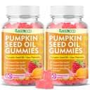 MEENCCD 2 Pack Pumpkin Seed Oil Gummies with Saw Palmetto, Pumpkin Seed Oil for Hair and Skin Health, Pumpkin Seed Extract for Women Men, Sugar-Free, Raspberry Flavor, 120 Count