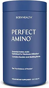 BodyHealth PerfectAmino (300 tabletter) Essential Aminosyre tillæg med BCAA og EAA, Muscle Recovery, Boost Energy & Stamina, 99% udnyttelse, Vegan forgrenet kæde Protein Pre / Post workout