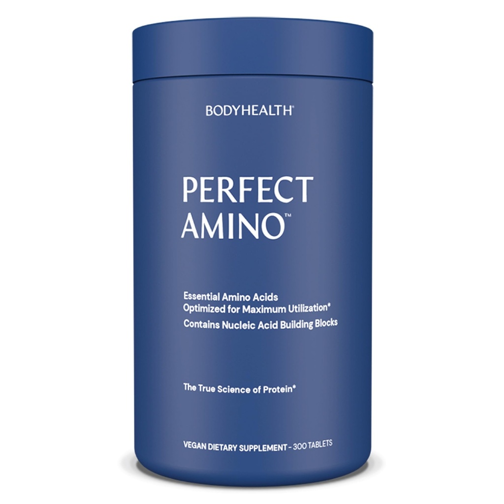BodyHealth PerfectAmino (300 tabletter) Essential Aminosyre tillæg med BCAA og EAA, Muscle Recovery, Boost Energy & Stamina, 99% udnyttelse, Vegan forgrenet kæde Protein Pre / Post workout