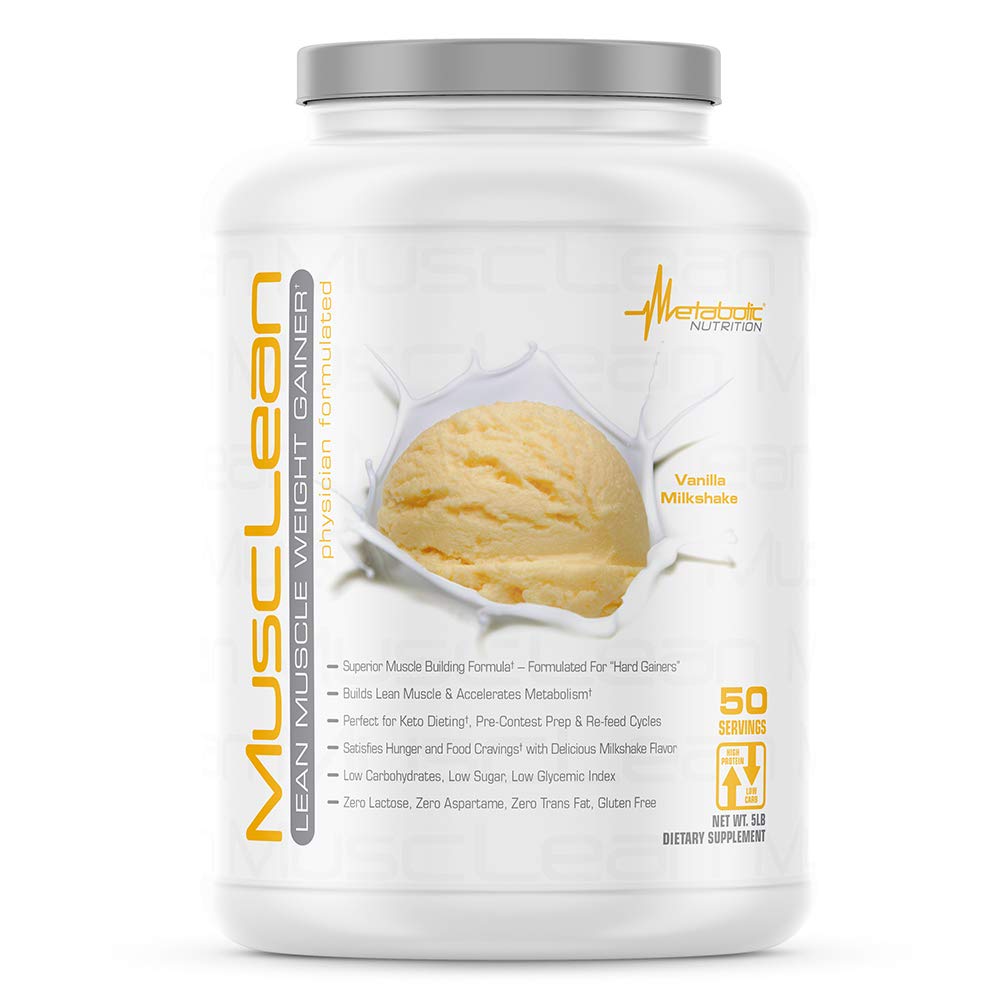 Metabolisk Nutrition - Mussure - Milkshake, Whey High Protein Meal Erstatning, Vedligeholdelse Nutrition, Lav Carb, Keto Diet, fordøjelige enzymer, Vanilla, 5 Pound (50 ser)