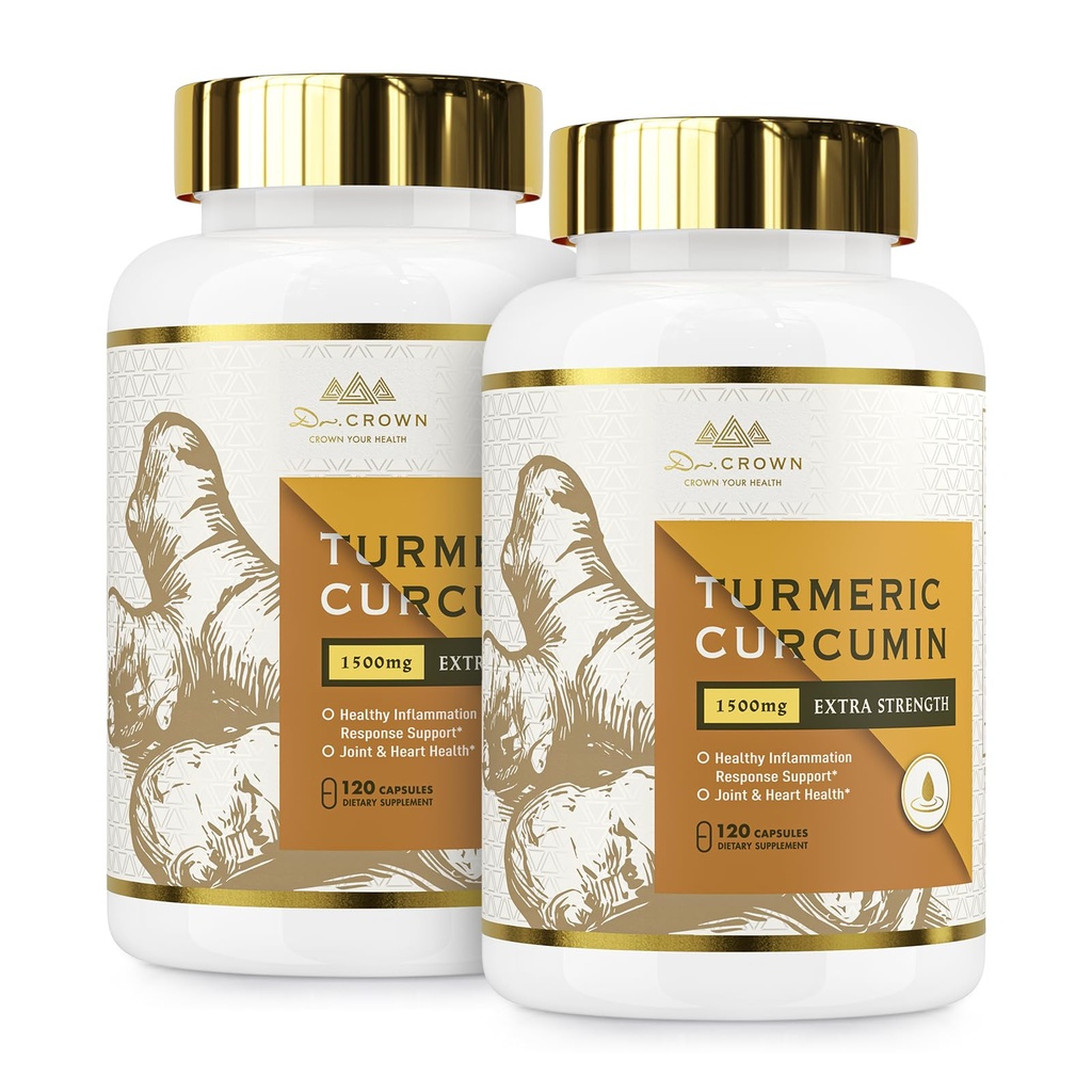 Turmeric Curcumin Supplement 1,500mg, 95% Standardized Curcuminoid with Ginger, MCT Oil, & Black Pepper for Better Absorption, for Antioxidant & Joint Support, 240 Capsules