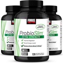 Force Factor ProbioSlim ekstra styrke Probiotisk supplement til kvinder og mænd med 30 Millioner CFU 'er og grøn te ekstrakt til Gut Health Support, Bloating og gas Relief, 120 Greve (Pack of 3)