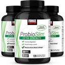 Force Factor ProbioSlim ekstra styrke Probiotisk supplement til kvinder og mænd med 30 Millioner CFU 'er og grøn te ekstrakt til Gut Health Support, Bloating og gas Relief, 120 Greve (Pack of 3)