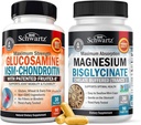 High Absorption Magnesium Bisglycinate Capsules (1 Month Supply) Plus Glucosamine Chondroitin MSM Triple Strength Joint Support Supplement (1 Month Supply)
