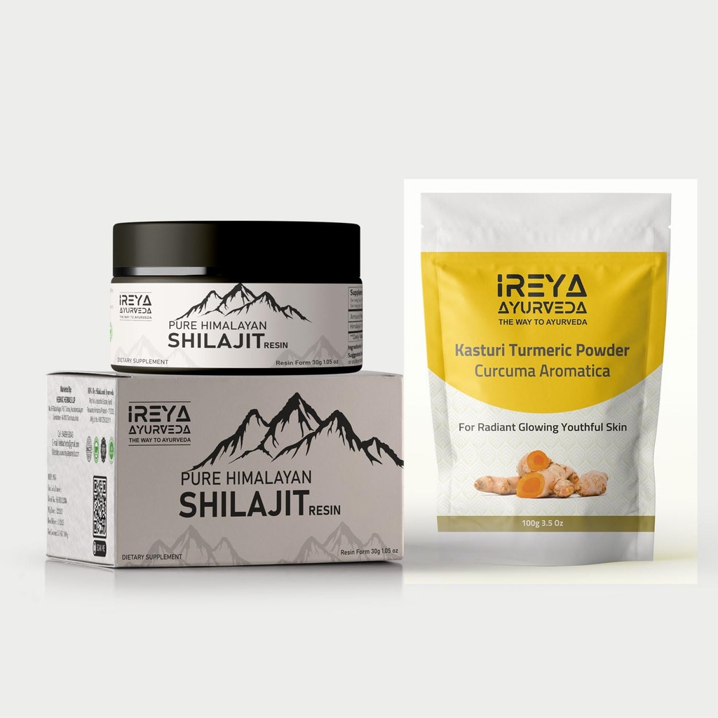 Kasturi Manjal Powder for Skin and Himalayan Shilajit Resin