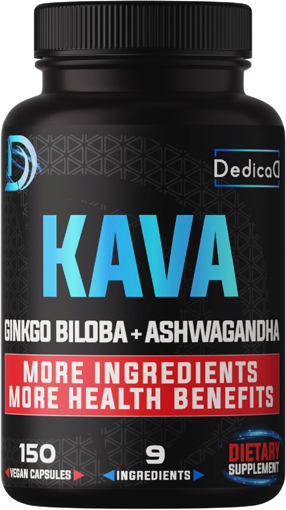 9in1 Kava Kava Kapsler 5-Måned Supply 15: 1 Uddrag til søvn, Mind & immunforsvar - 9 Natururter omfatter Ginkgo, Ashwagandha, Graviola, Valerian & Mere - 150 Veganske Kapsler