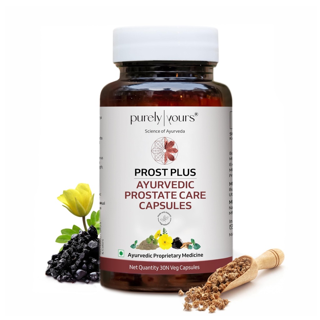 Purely Yours Prost Plus Ayurvedic Prostate Care Capsules for Men, 30 Veg Capsules
