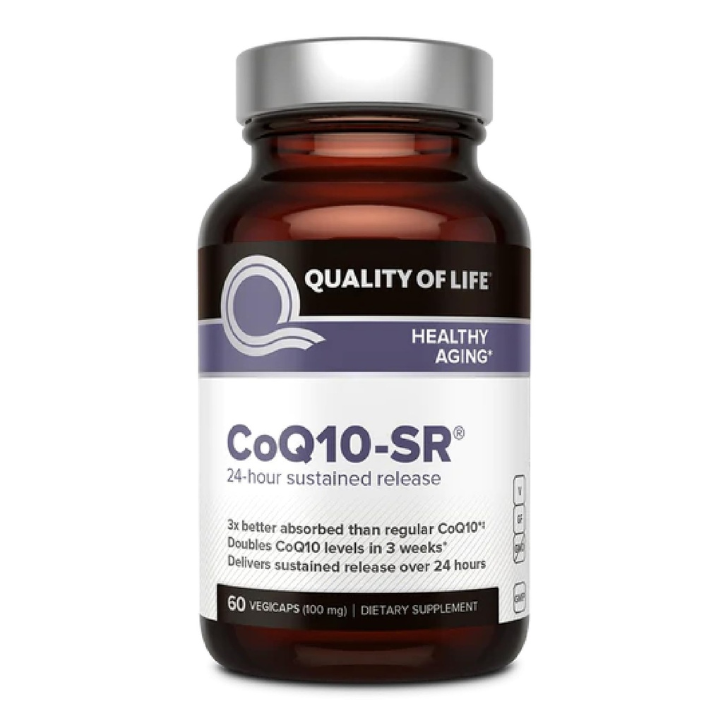 Kvalitet af liv kraftfuld CoQ10 Vedvarende udgivet microactive supplement til forbedret absorption, 100 mg af Per Capsule støtter immunforsvar, energi - 60 vegetabilske kapsler