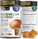 Mushroom Gummies 5000 Mg 120 Pcs (2 Pack) - Lions Mane og 9 Adaptogene Svampe Blend - Ashwagandha, L- Theanine - Mushroom Gummies for Energy, Immunity, Focus, Brain Boost - Ingen sukker og GMO