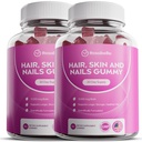 Rosabella Hair Growth Gummies for Women & Men – Vegan Hair Gummies with 5000mcg Biotin – Hair Vitamins for Strong, Healthy-Looking Hair – Gummy Biotin Supplement (60 Count (Pack of 2))