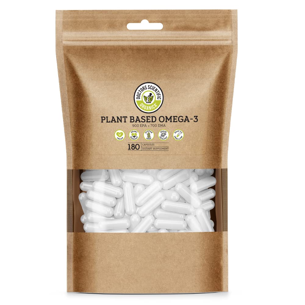 DSO Vegan Omega 3 Algae Supplement - 180 Capsules - Plant Based Fish Oil Alternative - EPA & DHA Supplements - Algae Omega 3 Fatty Acids Supplement - Eco-Friendly Packaging - Made in The USA
