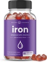 NutraChamps Iron Gummies med C-vitamin - 20mg, blodcelle Formation Support, 60 Vegan Gummies for Iron Deficiency & Anæmi, Energi, Fokus, immunboost
