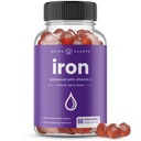 NutraChamps Iron Gummies med C-vitamin - 20mg, blodcelle Formation Support, 60 Vegan Gummies for Iron Deficiency & Anæmi, Energi, Fokus, immunboost