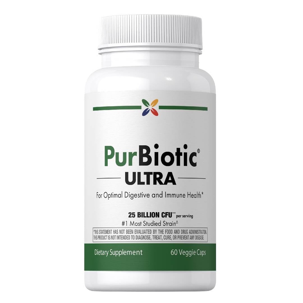 Stop Aging Now - Probiotics for Men and Women PurBiotic Supplement - 25 Billion CFU - 60 Veggie Capsules - with Prebiotics