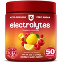 Keppi Electrolytes Powder - Raspberry Lemonade Flavor 50 Servering - Ingen sukker hydrering supplement med Magnesium, kalium, natrium - Keto, Vegan, Fasting- Friendly, Zero Calorie Electrolyte Drikke