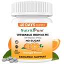 Chewable Iron 65 mg med C-vitamin 270 mg (for kvinder / mænd)