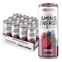 Optimum Nutrition Amino Energy Sparkling Hydration Drink, Elektrolyter, Koffein, Aminosyrer, BCAA, Sugar Free, Berry Burst, 12 Fl Oz, 12 Pack
