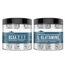 Earthborn Elements L-Glutamine & BCAA Bundle (200 Capsules Each), Pure & Undiluted, No Additives