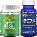 NATURLIGE STAKKER Mood Magnesium Citrate Gummies + Serotonin Brain Food Bundle - positiv mood & Stress support - 90 stykker
