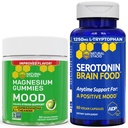 NATURLIGE STAKKER Mood Magnesium Citrate Gummies + Serotonin Brain Food Bundle - positiv mood & Stress support - 90 stykker