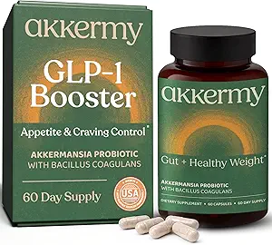 Akkermansia Probiotic for Appetite & Craving Control | Increases GLP-1 & Boosts Healthy Weight | 180 Day Supply | Made in USA | Bacillus Coagulans, B2, D3 & Chromium |SIBO Friendly, Vegan, Gluten Free