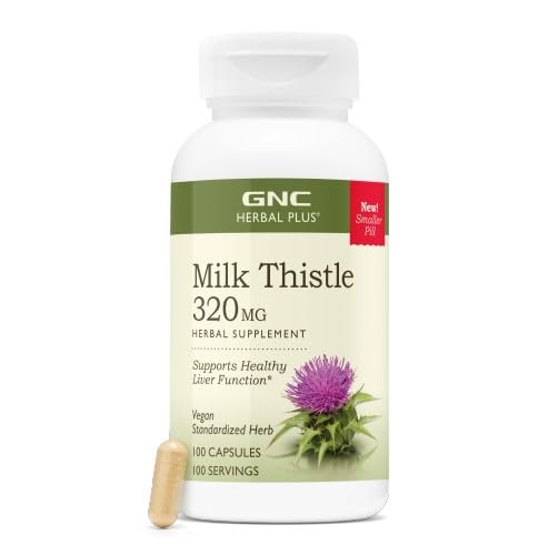 GNC Herbal Plus Milk Thistle, Extra Strength, 100 Caplets