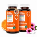 A Dose of Immunity - 7 in 1 Quercetin 500mg Supplement with Bromelain, Zinc, Vitamin C, Vitamin D & Vitamin B Complex Echinacea Immune Support Booster Supplements - 120 Count (2 Pack)