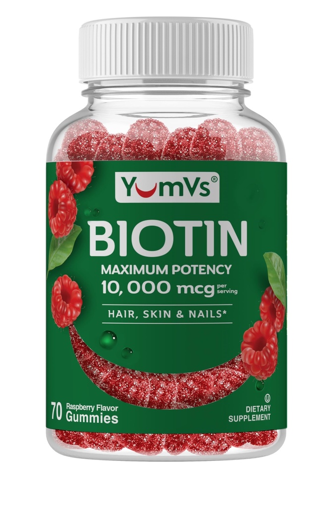 Biotin Gummies 10,000mcg – Biotin for Hair Growth Women – Great-Tasting Gummies – Hair, Skin & Nails Vitamins – Non-GMO Vegan Biotina Supplement for Women – 70 Count | Maximum Strength, Supports Hair Growth, Healthy Skin & Strong Nails, Great-Tasting, Vegan, Kosher
