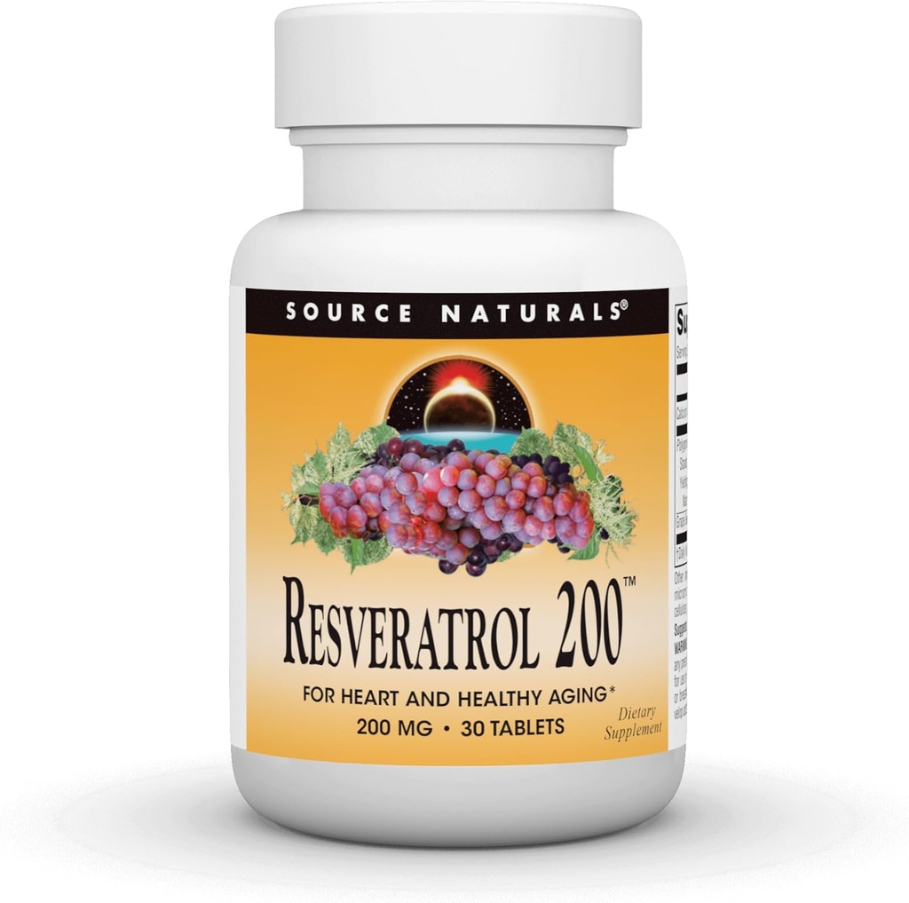 Source Naturals Resveratrol, for Heart and Sund Aging * 200 mg - 30 tabletter
