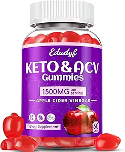 Keto ACV Gummies - 1500mg Apple Cider Vineddike Gummies med Probiotika, B12 og Keto Support, Detox & Cleanse, GMO Free & Vegan - 60 Greve...