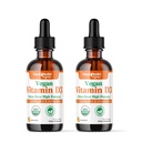 LIQUIDHealth Vitamin D3 4000 IE, USDA Organic Vitamin D Liquid Drops til voksne og børn, Vegan Vitamin D for immunsystemet Support, Knoglesundhed, Mood Support, Sund Hud - Made in USA (2 Pack)