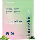 Future Kind Carrageenan- Free Foundations Multivitamin for kvinder og mænd med Omega-3, B12, D3, Zink, Jod, Magnesium, K2 & Selenium, Vegan, Kompostable Bag (60ct)