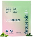 Future Kind Carrageenan- Free Foundations Multivitamin for kvinder og mænd med Omega-3, B12, D3, Zink, Jod, Magnesium, K2 & Selenium, Vegan, Kompostable Bag (60ct)