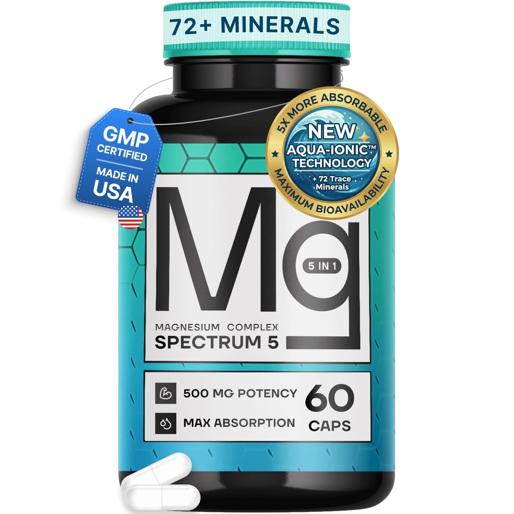 Spektrum 5 Magnesiumstearat 124; 5- in-1 Complex + 72 Trace Minerals for Enhanced Absorption 124; Irish Sea Sourced