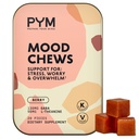 PYM Berry Mood Chews Support for Stress, Worry & Overwarm, 20 Grev 124; 130mg GABA, 90mg L- Theanine Mead124; Vegan, Non- GMO, Gluten- Free, Ingen Tilføjet Sukker Mead124; All- Natural Mood Balance Supplement Lavet i USA