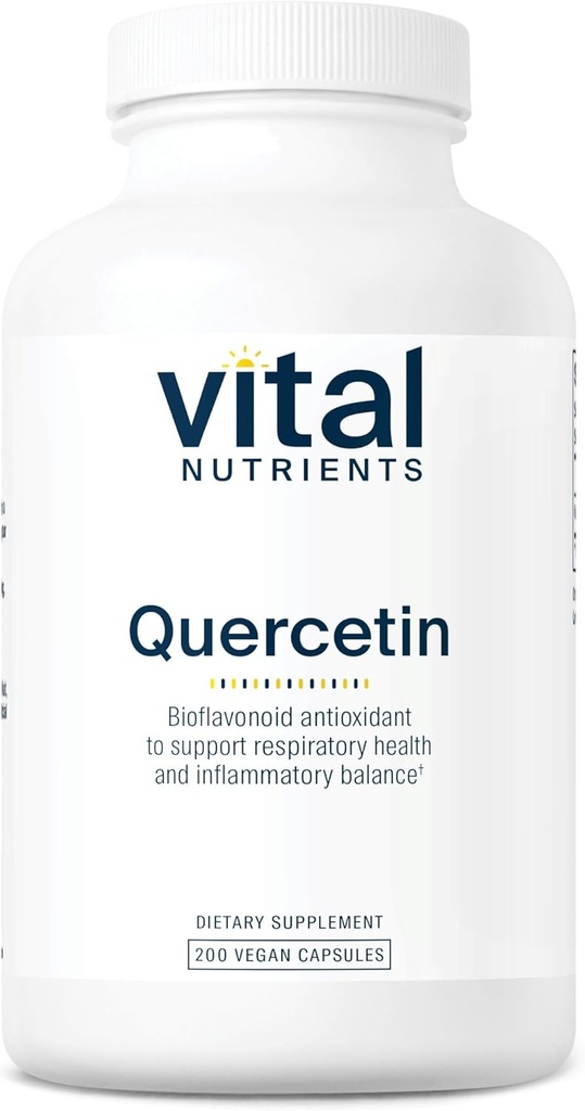 Vital Nutrients Quercetin Note 124; Vegan Quercetin Supplement med Bioflavonoider til Sinus, Respiratory, Heart, & immunfunktion Support