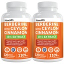 21- in-1 Berberine Supplement med Ceylon Cinnamon med Chrom, Bitter Melon og Green Tea Extract og Black Pepper Extract 5X for Energy & Metabolisme Support med 5279 mg (120 ct, pakke af 2)
