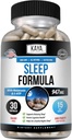 Kaya Naturals - Sleep Support Formel med Melatonin - Støtte Support Vitamin Supplement - Søvnstress og Mood Support - L- Tryptophan, Passion Flower, Ashwagandha og mere (30 Greve)