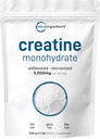 Øjeblikkelig Creatin monohydrat Powder 500 Grams (1.1 Lb), 5000mg Per Serv, Mikroniseret Creatin Powder, Unflavored, Pure, No Filler, Keto & Vegan, Let Opløs Pre Workout for kvinder og mænd