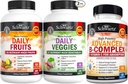 BioSchwartz Daglige frugter og grøntsager supplement til kvinder og mænd (2 måneders forsyning) Plus vitamin B kompleks med C-vitamin (2 måneders forsyning)